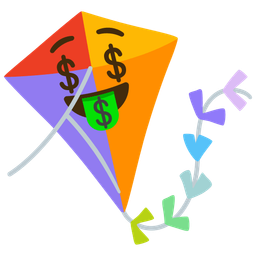 money-mouth face and kite