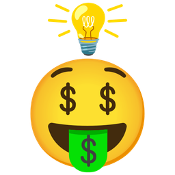 money-mouth face and light bulb