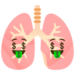 money-mouth face and lungs