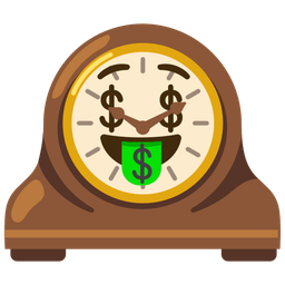 money-mouth face and mantelpiece clock