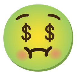 money-mouth face and nauseated face