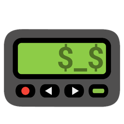 money-mouth face and pager