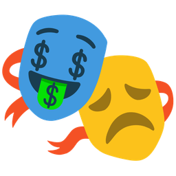 money-mouth face and performing arts