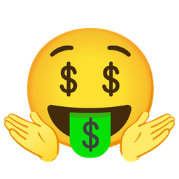 money-mouth face and person shrugging