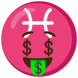 money-mouth face and Pisces