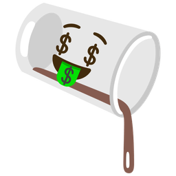 money-mouth face and pouring liquid