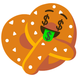 money-mouth face and pretzel