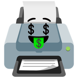 money-mouth face and printer