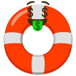 money-mouth face and ring buoy