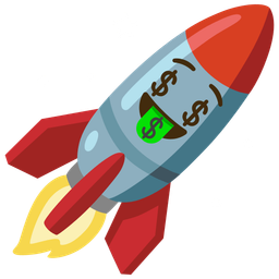 money-mouth face and rocket