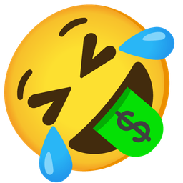 Money-mouth face and Rolling on the floor laughing