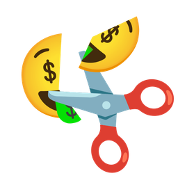 money-mouth face and scissors