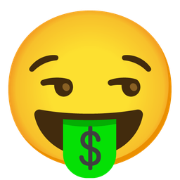 money-mouth face and smirking face