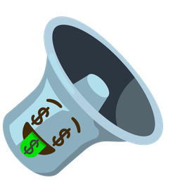 money-mouth face and speaker low volume