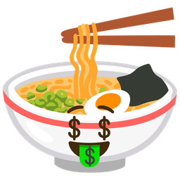 money-mouth face and steaming bowl