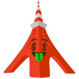 money-mouth face and Tokyo tower