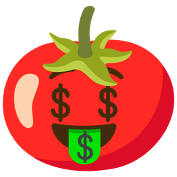 money-mouth face and tomato