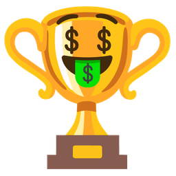 money-mouth face and trophy