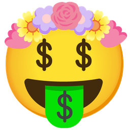 money-mouth face and tulip