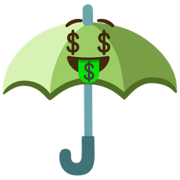 money-mouth face and umbrella