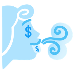 money-mouth face and wind face