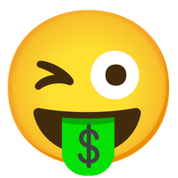 Money-mouth face and Winking face with tongue
