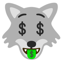 money-mouth face and wolf