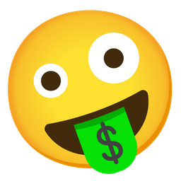 Money-mouth face and Zany face