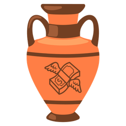 money with wings and amphora