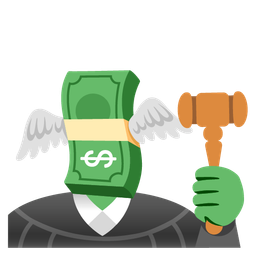 money with wings and balance scale