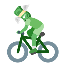 money with wings and bicycle