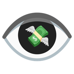 money with wings and eye