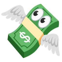 money with wings and eyes