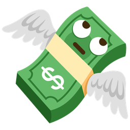 money with wings and face with rolling eyes