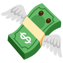 money with wings and face without mouth