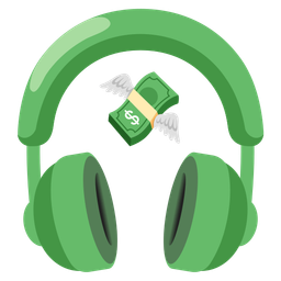 money with wings and headphone