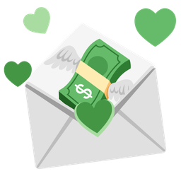 money with wings and love letter