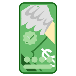 money with wings and mobile phone