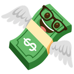 money with wings and nerd face