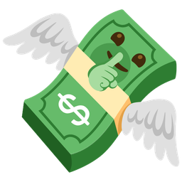 money with wings and shushing face
