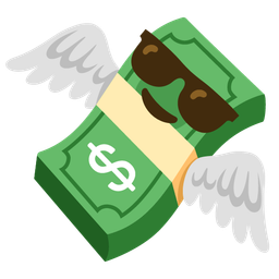 money with wings and smiling face with sunglasses