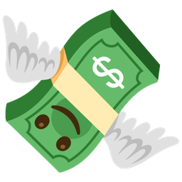 Money with wings and Upside-down face