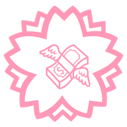 money with wings and white flower