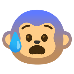 Monkey face and Anxious face with sweat