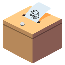 Monkey face and Ballot box with ballot
