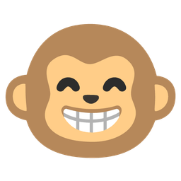 Monkey face and Beaming face with smiling eyes