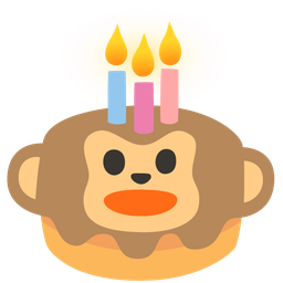 Monkey face and Birthday cake