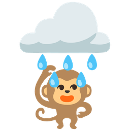 Monkey face and Cloud with rain