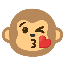 Monkey face and Face blowing a kiss