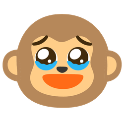 Monkey face and Face holding back tears